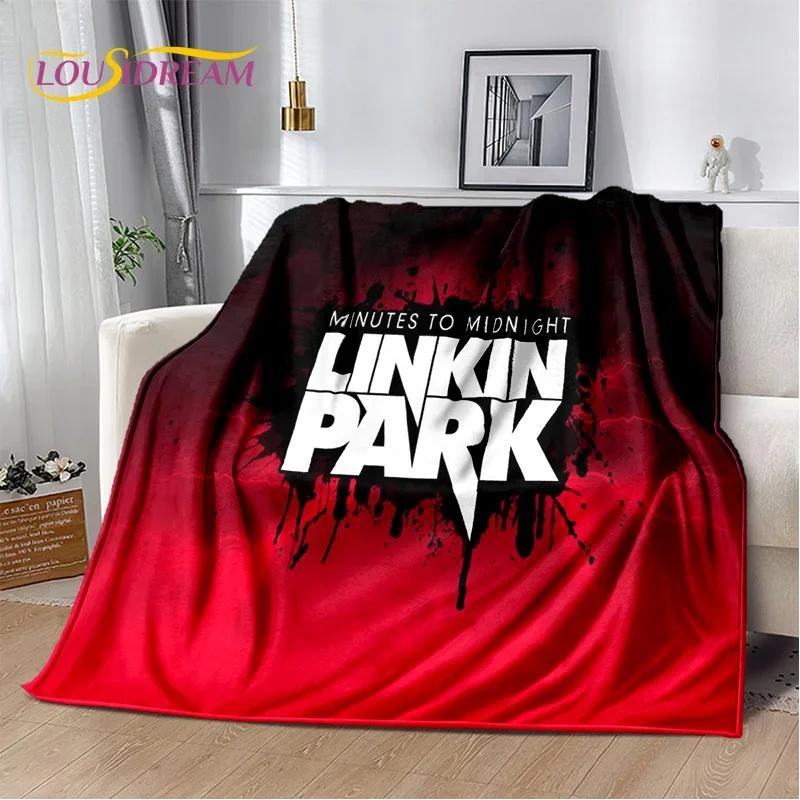 Retro Rock Band 3D L-Linkin-Park Soft Blankets,Keep Warm Throw Blanket Comfortable Blanket for Picnic Beds Sofa Home Bedroom Kid