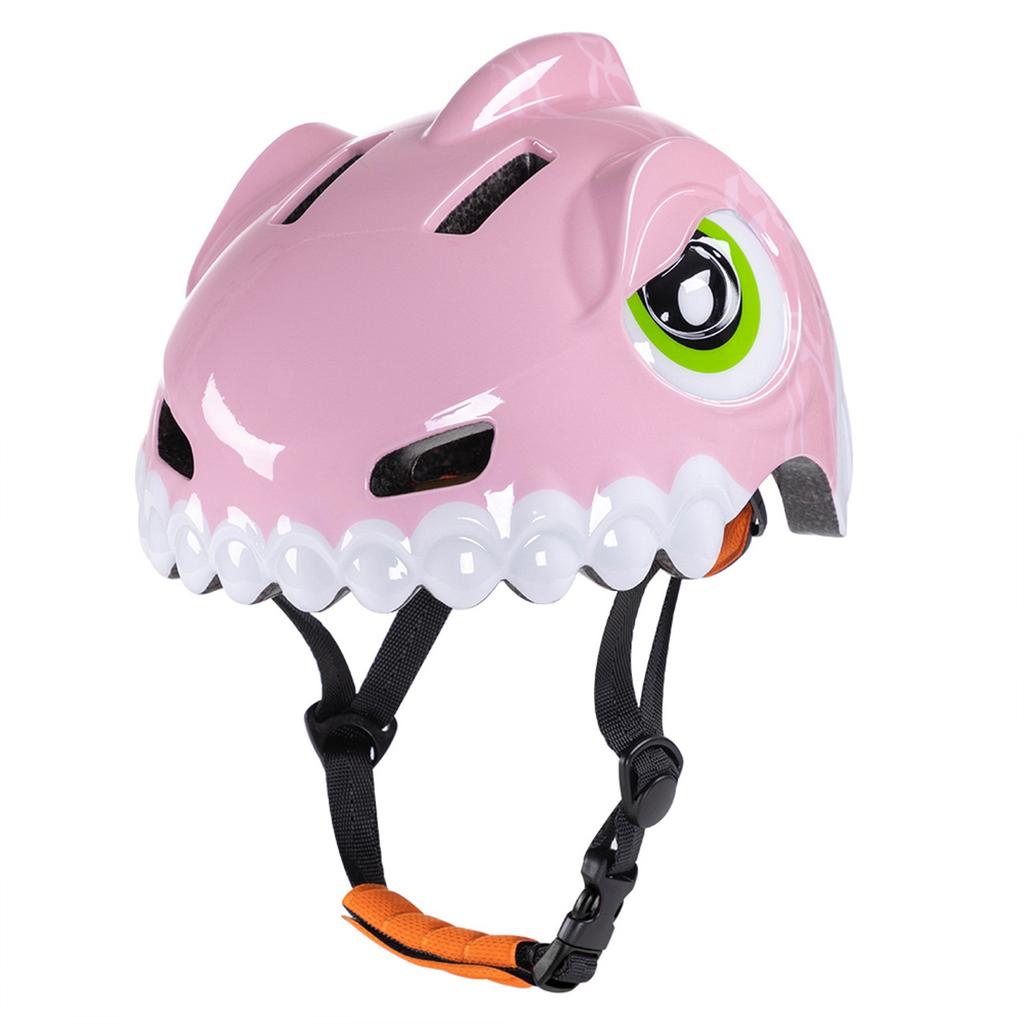 Children's bike helmet 52-56 cm - pink dinosaur