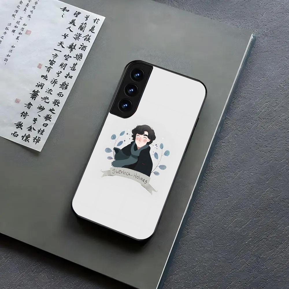Чехол для телефона Шерлок Холмс Для Samsung S24, S25 22,30,,Note20,Ultra,Lite,Ultra,5G,Plus,FE Черная крышка