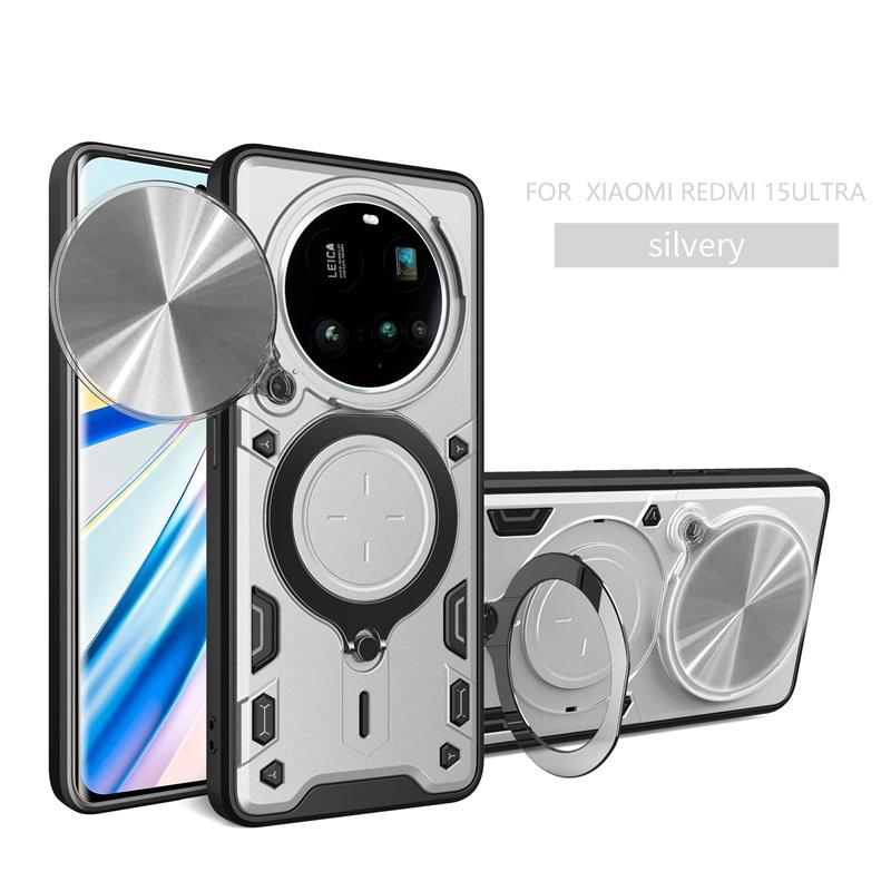 Для Xiaomi 15 Ultra 5G Чехол со сдвижной крышкой для камеры Бронированный чехол для телефона Для Xiomi Mi 15 Ultra 15Ultra 5G Автомобильный магнитный держатель-кольцо Задняя крышка