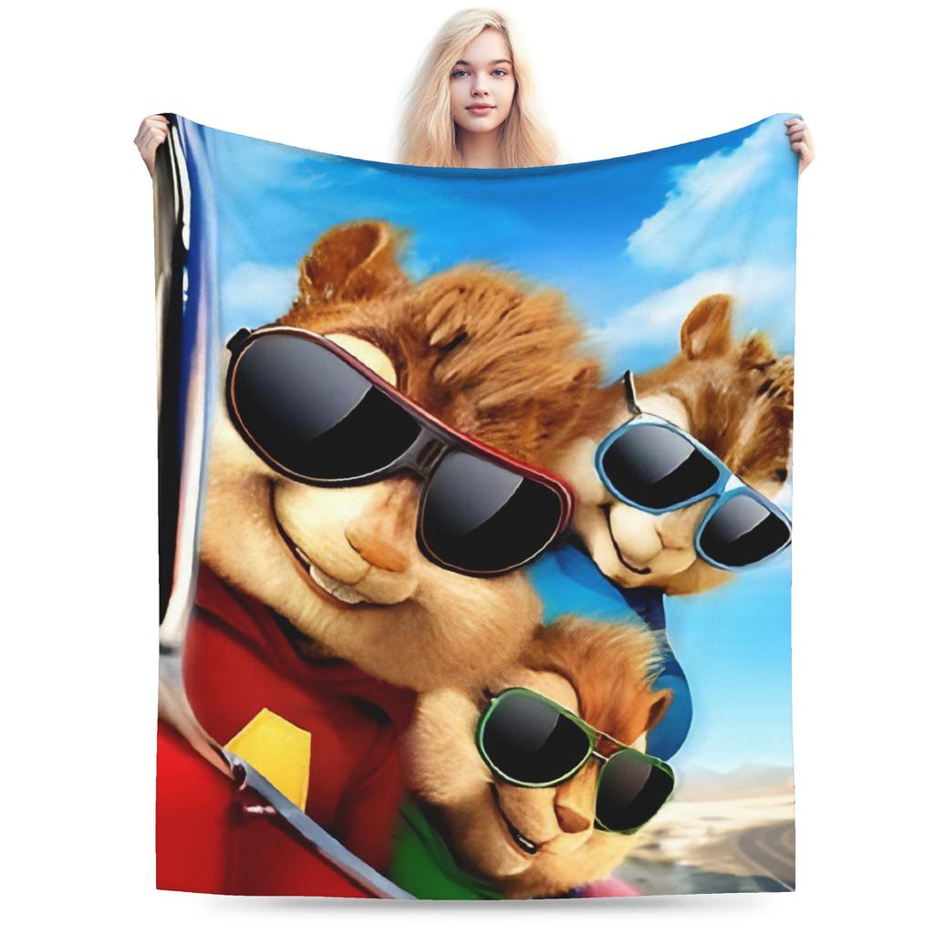 Alvin and the Chipmunks Blanket Cozy Soft Throw Blankets for Couch 50x60 Inch Multisize Plush Thin Quilt