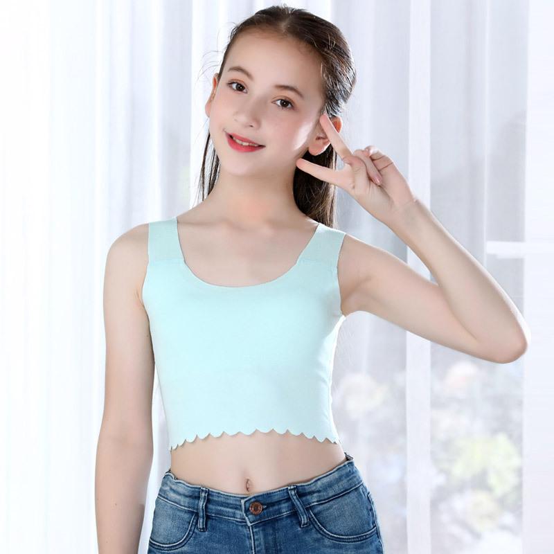 Нижнее белье для девочек, раннее развитие, маленький жилет, девочки, большие дети, учащиеся средних и старших классов, бюстгальтер с защитой от ударов и не оставляющих следов.