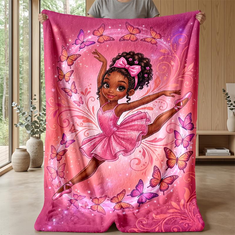 Butterfly Dance Fantasy blanket Personalized Name Flannel Blanket Soft Cozy Plush Throw for Sofa Bed Lightweight Home Decor