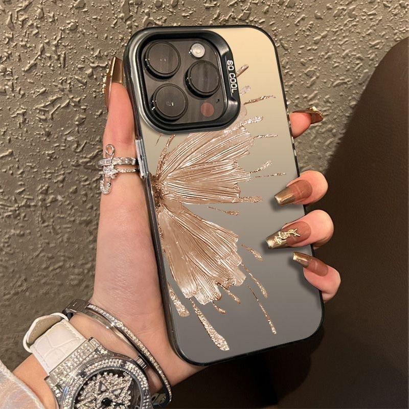 Butterfly Phone Case For IPhone 17 Air 14 11 Pro Max 16 15 12 13 Plus 16e 17e Matte Laser Colorful Bumper Protective Cover