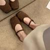 Fashion French Square Toe Mary Jane Shoes Women's Summer Low Heel Single Shoes Fashion Retro Loafers Women's Flat Bottomed Ballet Shoes
