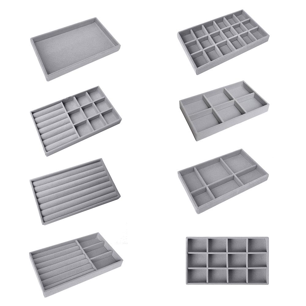 Бархатный лоток для ювелирных изделий, горячая распродажа, складные изысканные коробки для хранения ювелирных изделий, портативная коробка-органайзер для колец и сережек