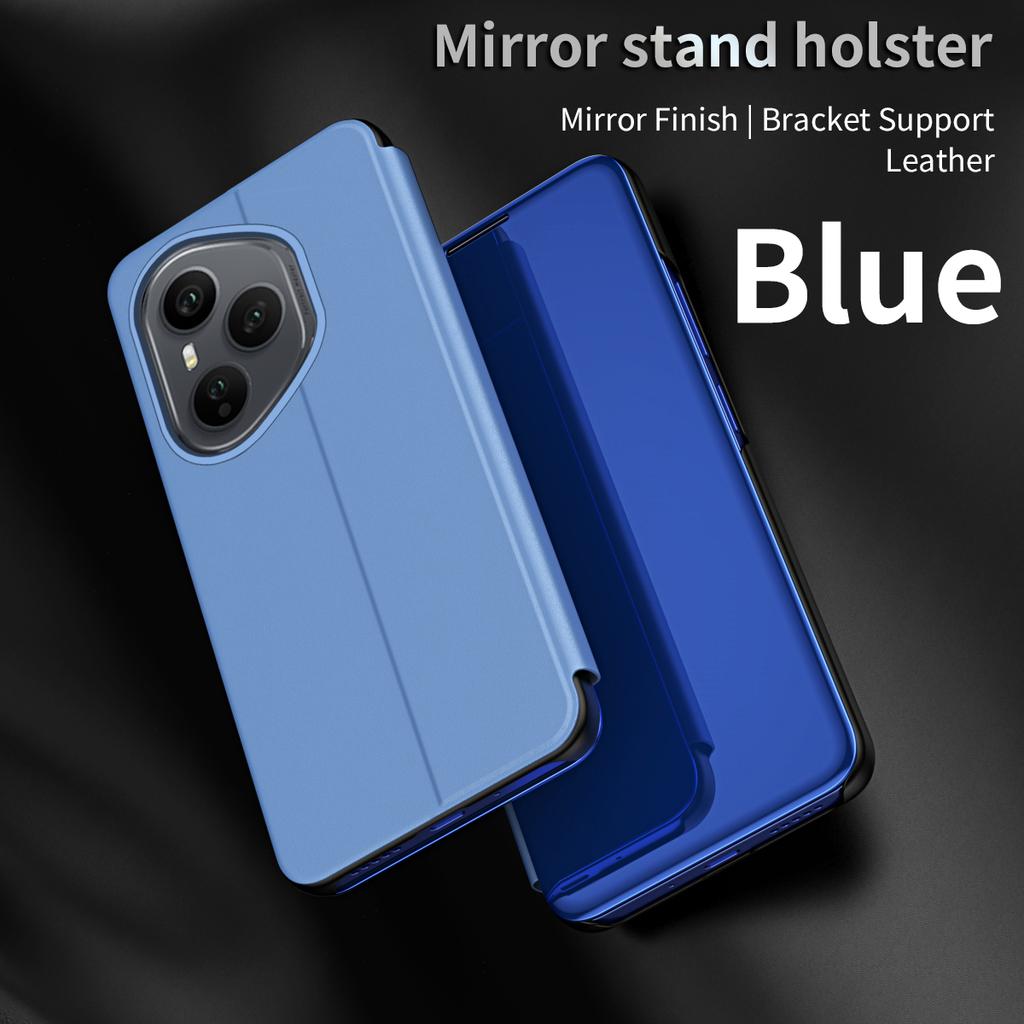 Mirror Folding Stand Cases For Honor 400 Pro Flip Leather Kickstand Phone Case For Honor 200 400 Lite 300 Pro Full Cover Bumper