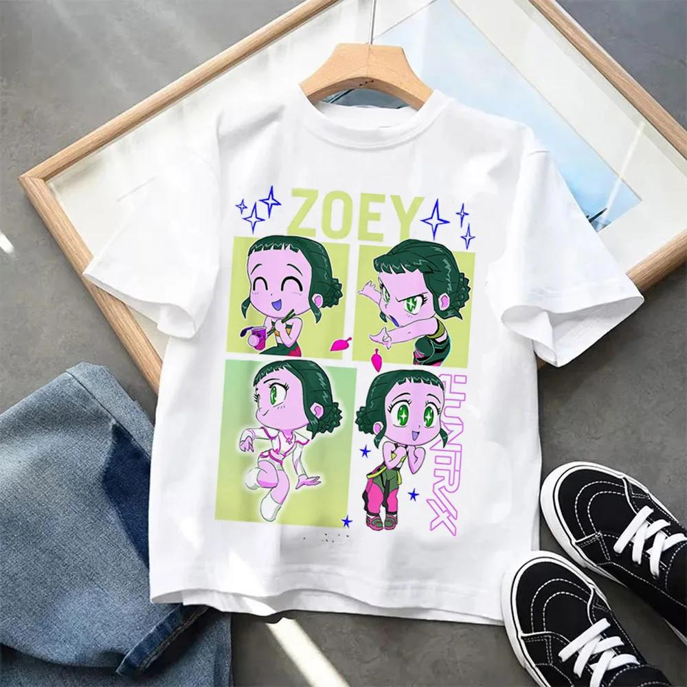 Kpop Охотники на демонов Футболка с коротким рукавом Харадзюку Дизайн с тигром Детская одежда для мальчиков и девочек