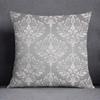 Gray Low White Flower Pattern Home Decoration Pillowcase Square Pillowcase Home Office Decoration Cushion Cover