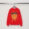 A high-quality SP5DER spider web foam printed hoodie, European and American large-size loose sweater.
