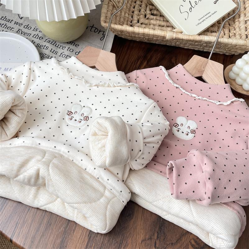 Girls Winter Thick Cotton Top Half Turtleneck Warm Base Layer Infant Baby Girl Fleece Lined Clothes