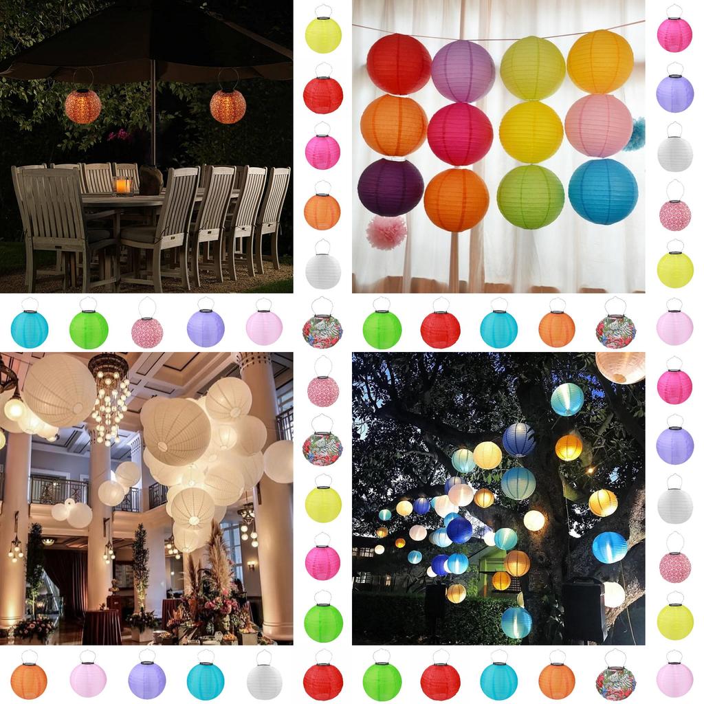 Солнечный нейлоновый тканевый фонарь 8" 20см 10" 25см 12" 30см для украшения двора