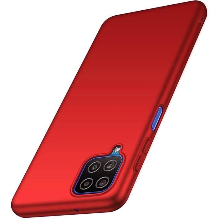 Protective Case - PROSHOP - for Samsung Galaxy A12 - Flexible - Red - Lightweight Silicone