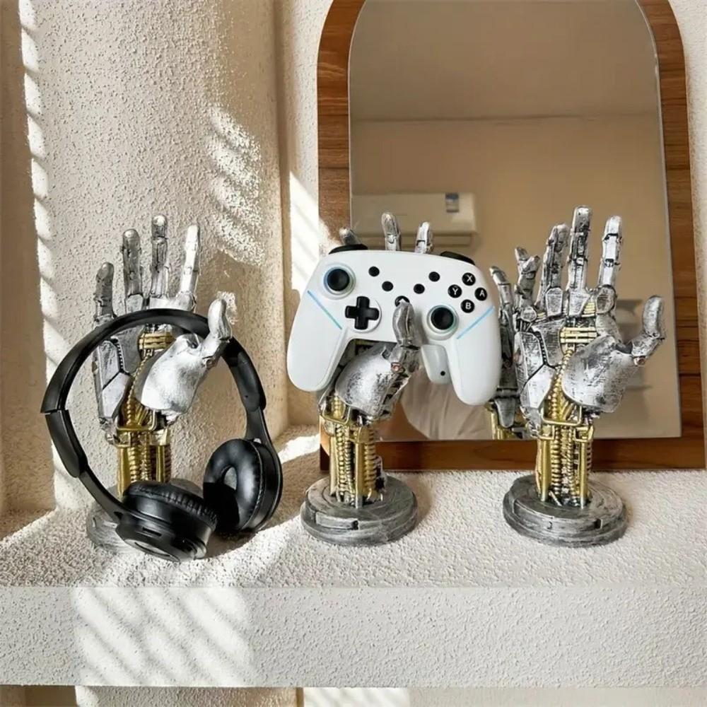 Resin Robot Hand Sculpture Mechanical Hand Desktop Holder Creative Gamepad Holder