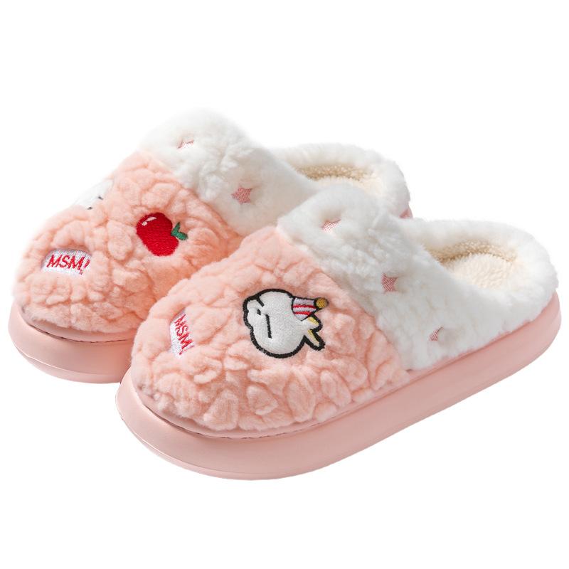 Children's cotton slippers winter plush new boys and girls indoor plush warm middle and older children's models