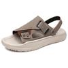 Fashion New Summer Anti-slip Wear-resistant Dual-purpose Beach Shoes for Men Solid Color Fashion Casual Solid Color Leather Sandals Man
