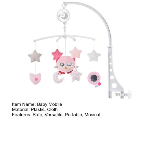 Мобиль для детской кроватки с музыкой и вращающимися игрушками, мягкий плюшевый подвесной