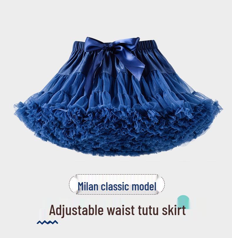 Синяя юбка-пачка принцессы: Платье из сетчатой пряжи для девочек на весну/лето