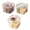 Box 4 Compartment Spice Condiments Spoon Container with Multifunctional Storage Box