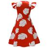 Kids Lilo & Stitch Lilo Cosplay Costume, Red Hawaiian Dress with Green Leaf Accessories for Halloween & Parties