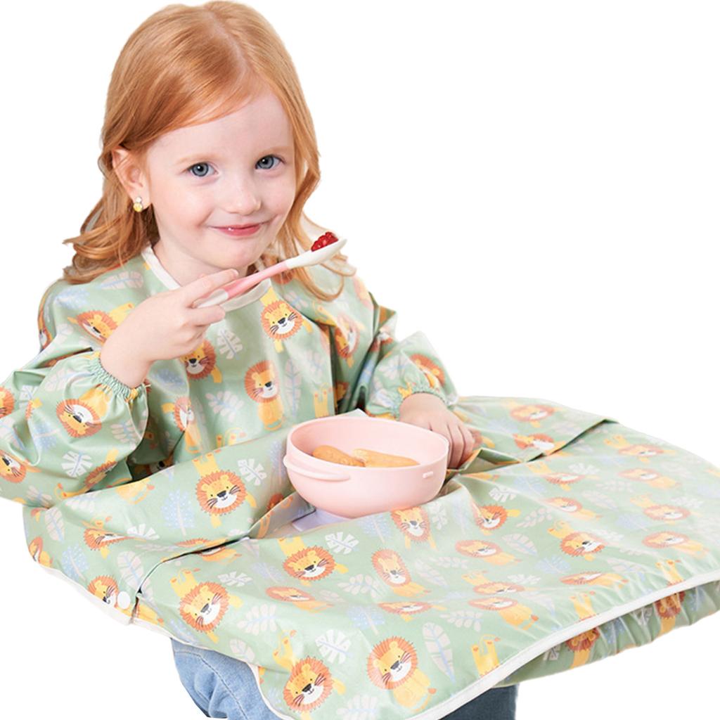 Waterproof Feeding Bib Apron for Baby and Toddler Full Coverage Coverall Smock Highchair Cover Keeping Clothes Clean