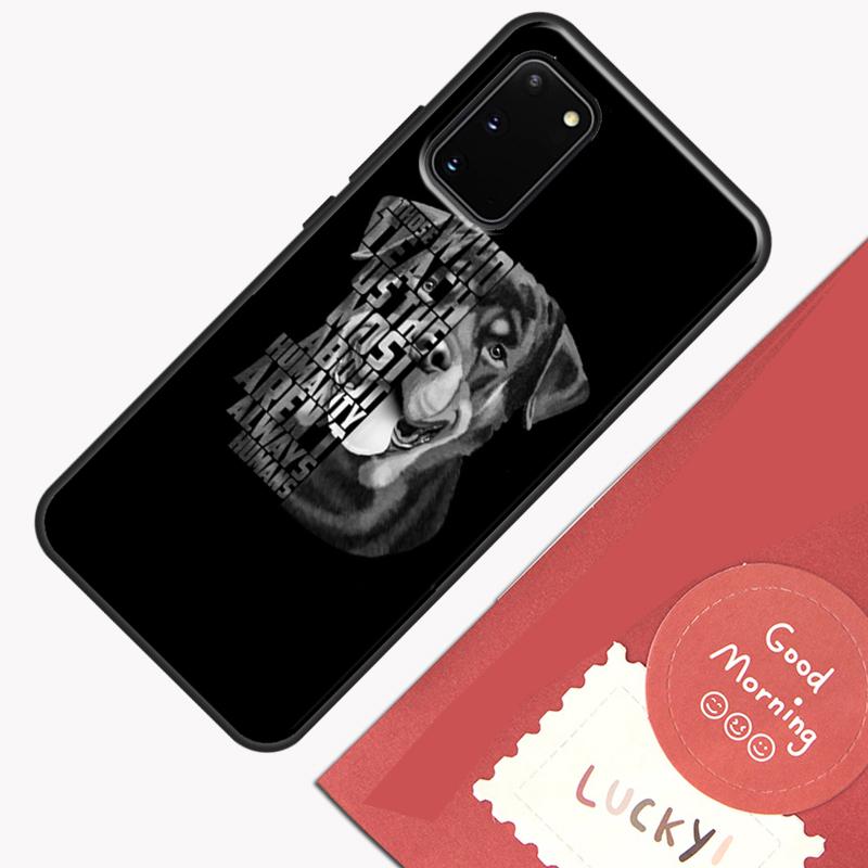 Cute Rottweiler Dog Phone Case For Samsung Galaxy S25 S26 Ultra S20 S21 S22 S23 S24 Plus S9 S10 S25 FE Cover Shell
