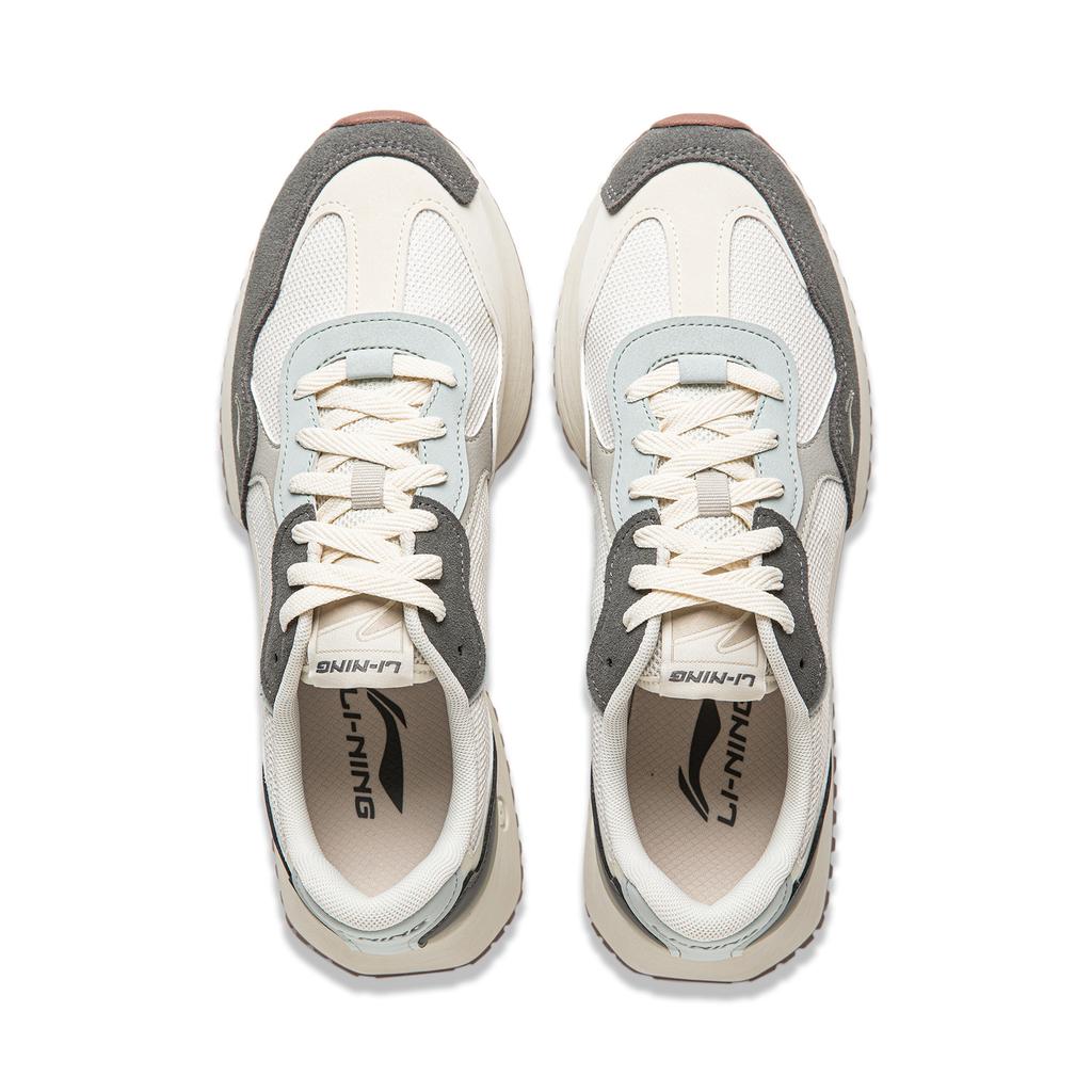 Li Ning Мягкая амортизация Толстая подошва Стройнящие Амортизация Нескользящие Износостойкие Увеличение роста Низкие Повседневные кроссовки Мужские кроссовки Белый AGCV469-2