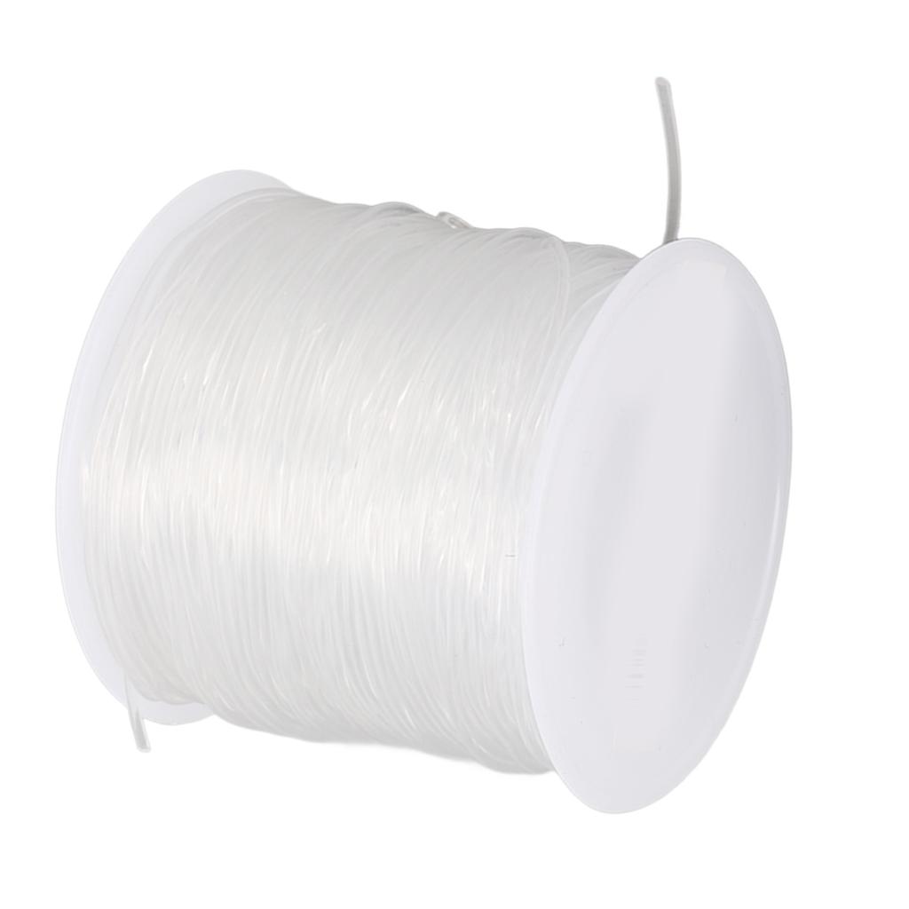 1.2mm Crystal Line String DIY Handcraft Transparent Elastic Round Clear Elastic String with 2 Beads
