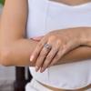 Genuine Rose quartz ring Leafy pink quartz ring for women Nature inspired ring Rose cut gemstone ring silver oxidized Bohemian ring