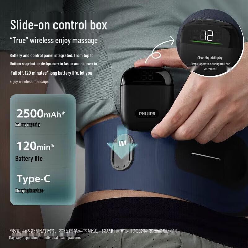 Philips Массажер для талии с импульсным режимом и тепловой терапией, штекер CN (адаптер в комплекте)