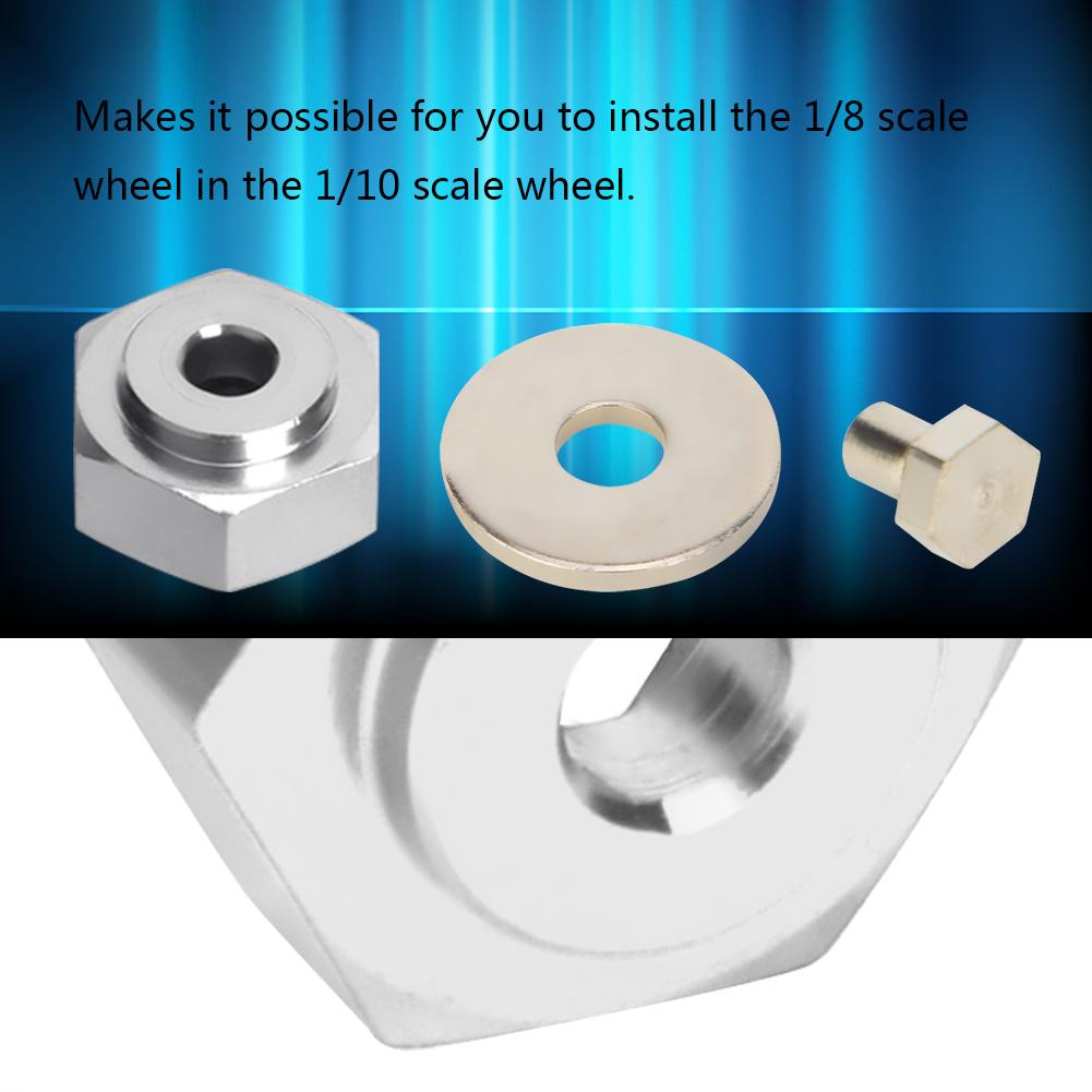 4pcs Aluminum Alloy 12mm Turn To 17mm Wheel Hex Adapter for 1/10 RC Car (Red)