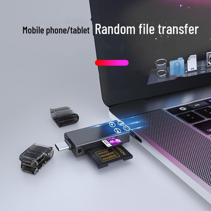 Металлический OTG-кардридер для карт TF/SD — совместим с устройствами Apple, Android Type-C и USB 2.0