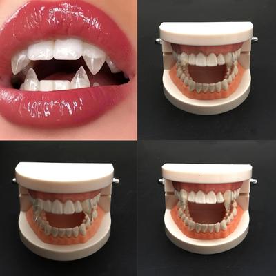 Хэллоуин Вампирские зубы Экологически чистая смола Пара Ужасные зубные протезы Реквизит С зубным гелем Легко крепить Реквизит для косплея Декор