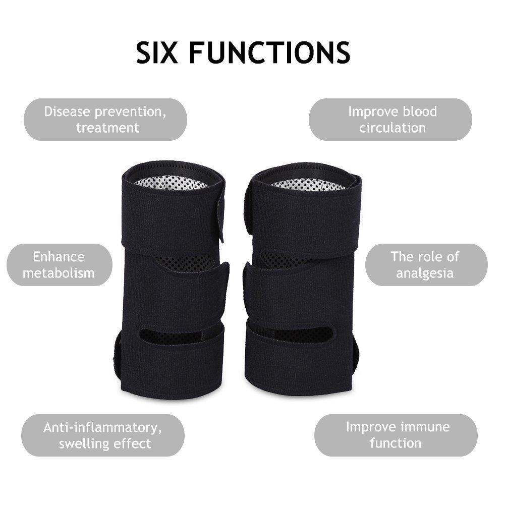 1 Pair Tourmaline Self Heating Knee Pad Magnetic Therapy Knee Support Brace Pain Relief Arthriti Knee Patella Massage Leg Warmer