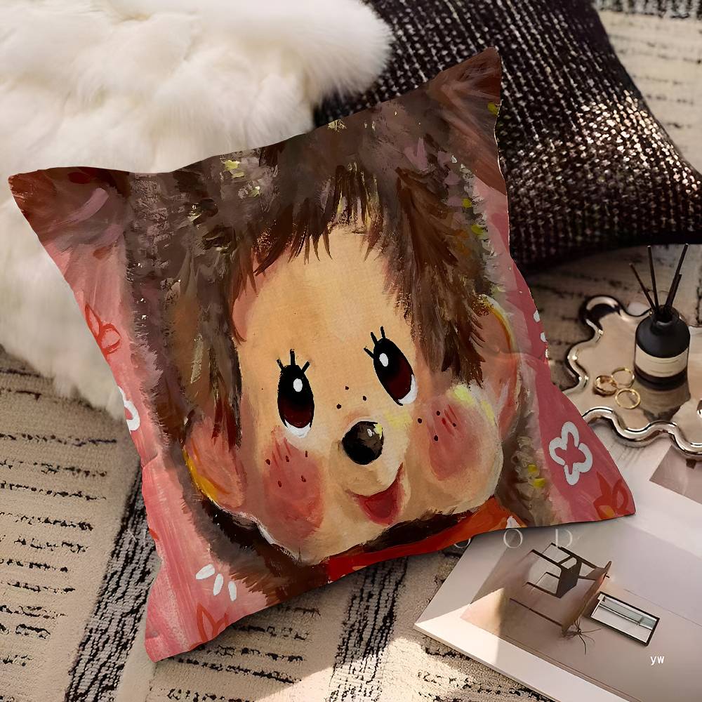Anime M-Monchhichi Personalized Pillow Cover Kids Bedroom Wild Party Decor Pillowcase Kid Birthday Shower Gift