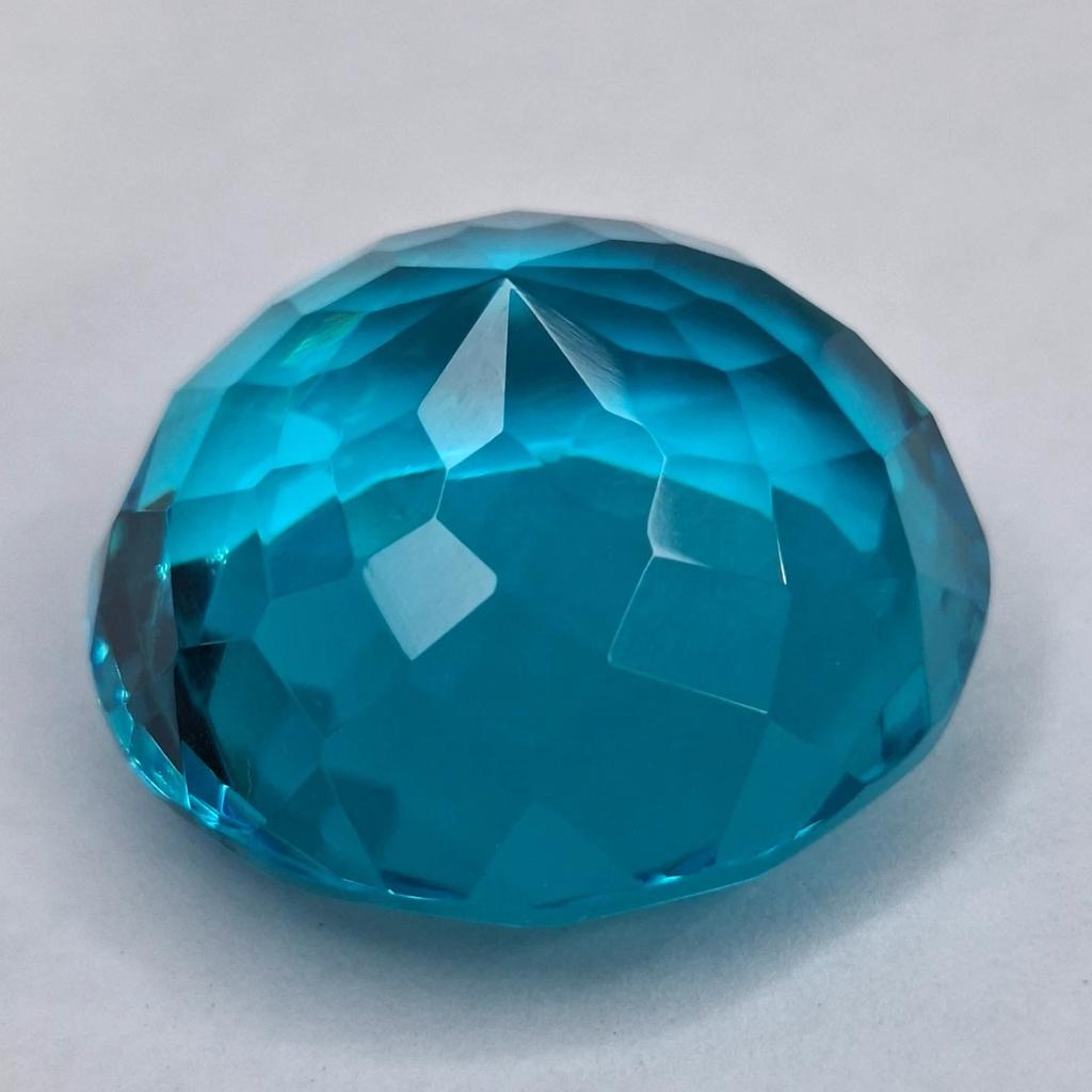 Certified Lab Created Blue Topaz Round 99-101 Ct VVS Loose Gemstone