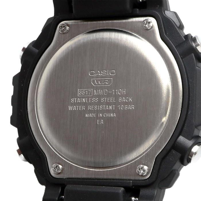 Casio Стандартные цифровые мужские часы с металлическим циферблатом MWD-110H-8AV Светло-бежевые