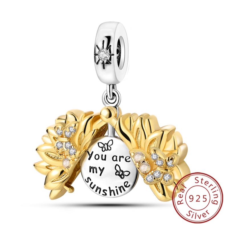 Оригинальные Шармы Бусины Медь Золотой Бант Леопард Кошка Собака Подсолнух Бусины Подходят для Подвески Браслет Женские Ювелирные Изделия Подарок