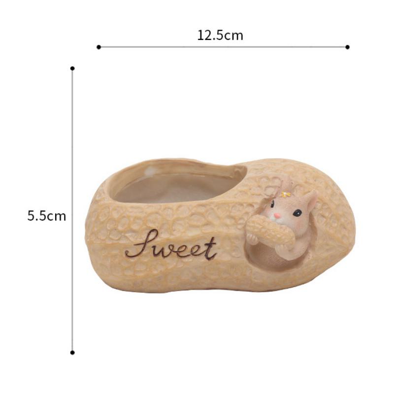 Милый цветочный горшок в форме белки из смолы, декоративный цветочный горшок для животных, садовый горшок для растений, настольные украшения для сада