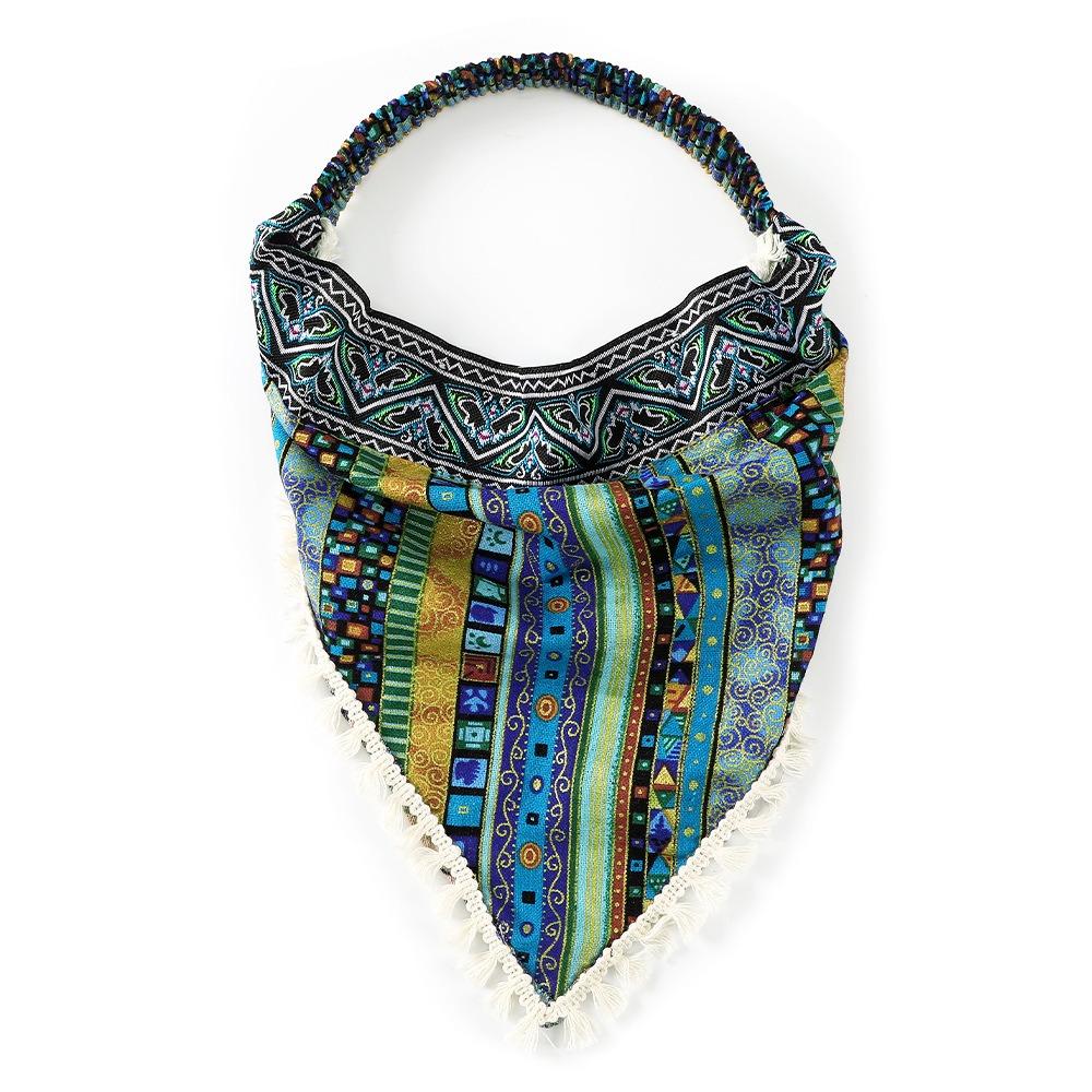 Floral Head Kerchief Scarf Ethnic Style Triangle Head Scarves Stretch Women Turban Summer