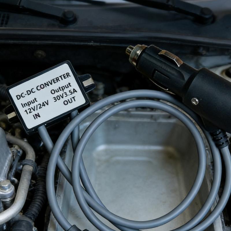 Повышающий преобразователь DC12V-24V до 30V Автомобильный адаптер для транспортного средства с выходом 3.5A Защита от перегрузки по току Водонепроницаемый Для автомобилей Грузовиков