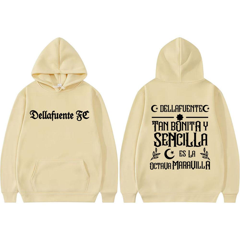 Rapper Dellafuente Album 2025 Merch Hoodie Men's Clothing Vintage Gothic Pop Music Pullovers Unisex Hombre Sweatshirt Streetwear