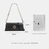 Leather pleated chain underarm bag women's new fashion versatile trendy high sense messenger baguette bag women