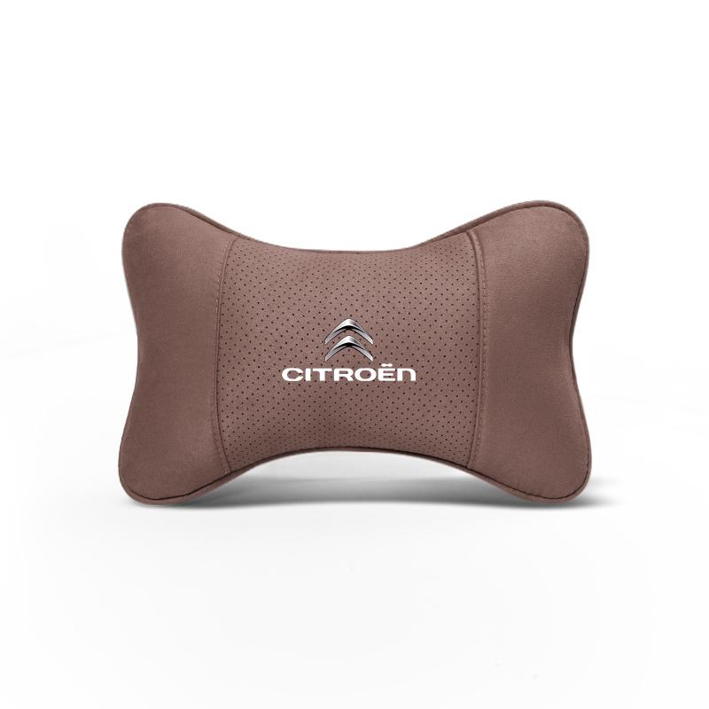 Car Seat Headrest Soft Suede Neck Pillow For Citroen C4 C3 C2 C1 DS3 Berlingo Xsara Picasso Auto Interior Accessories keychain UR8