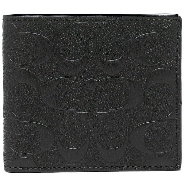 Coach Men's Bifold Wallet, F75363, Black, Outlet, Used