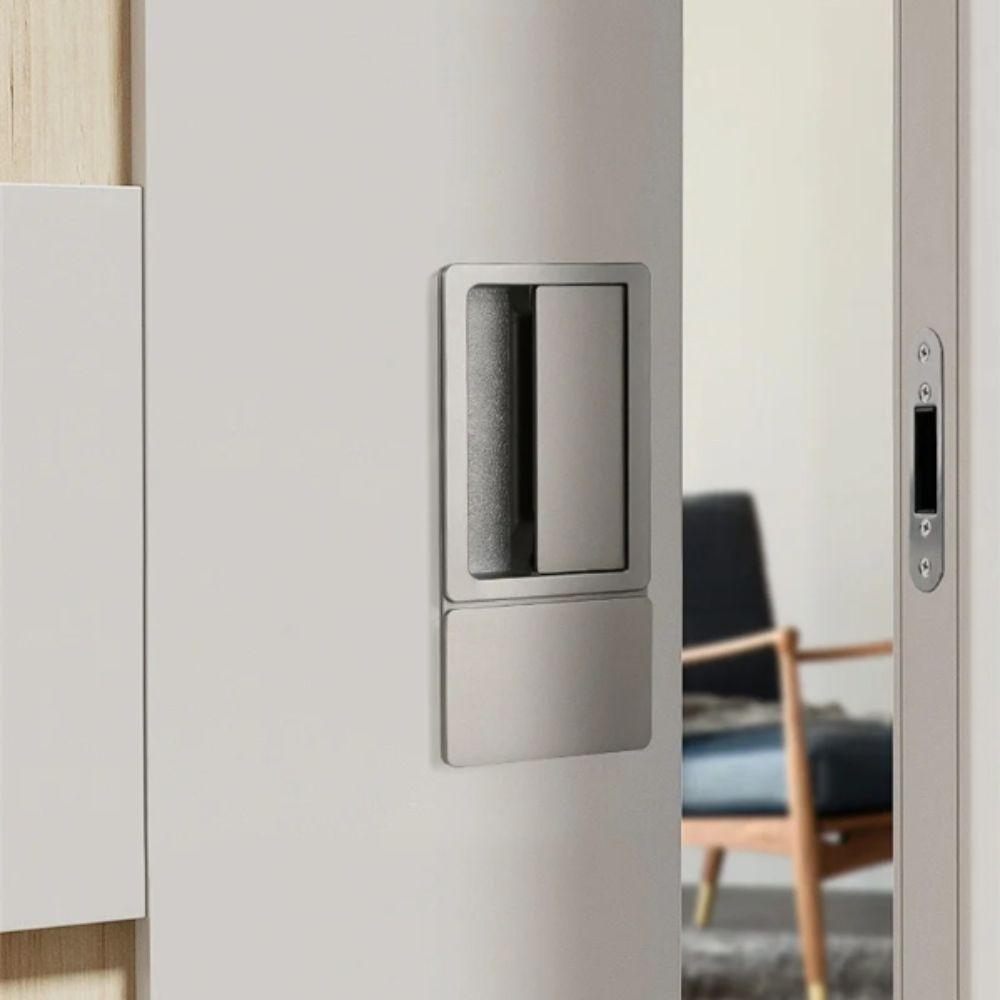 Black Finish Flat Door Lock Handleless Design Invisible Door Handle Bedroom Doors