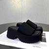 Fashion Fashion Platform Black Sandals Women Square Toe Chic Outdoors Slip On Slippers 2025 New Summer Street Goth Slides Beach Shoes