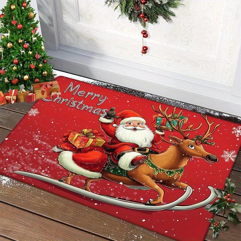 Christmas doormat Santa Claus indoor and outdoor carpet New Year 2026 Christmas tree decoration Christmas decoration
