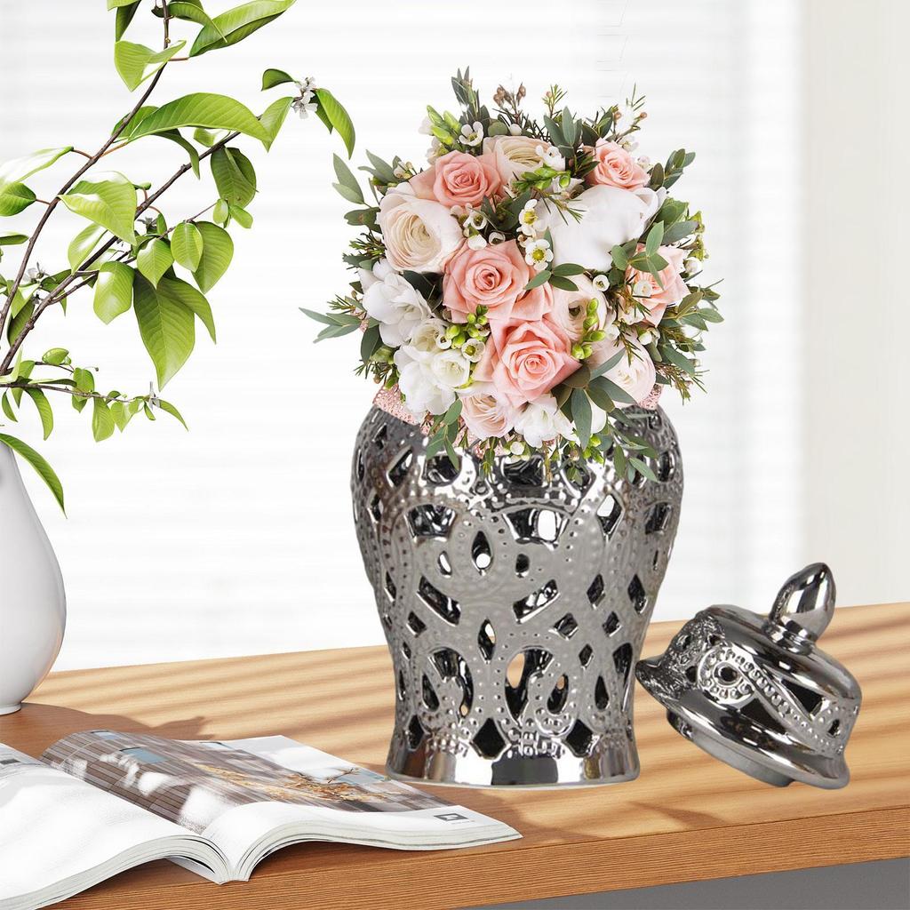 Фарфоровая ваза-имбирница, декоративная ваза для цветов, домашний декор, цветочная композиция для книжной полки, рабочего стола, помещения, кафе, офиса