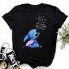 Disney Lilo Stitch Cute Cartoon Print Women T-Shirt Summer Streetwear Short Sleeve T Shirt Fashion Casual Female Clothes Tops